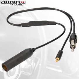 Audioproject A411 - DAB Antenna Amplifier Splitter MCX to DIN FM Antenna Splitter Car Radio Antenna Digital Radio DAB+ Plus Car Adapter Plug