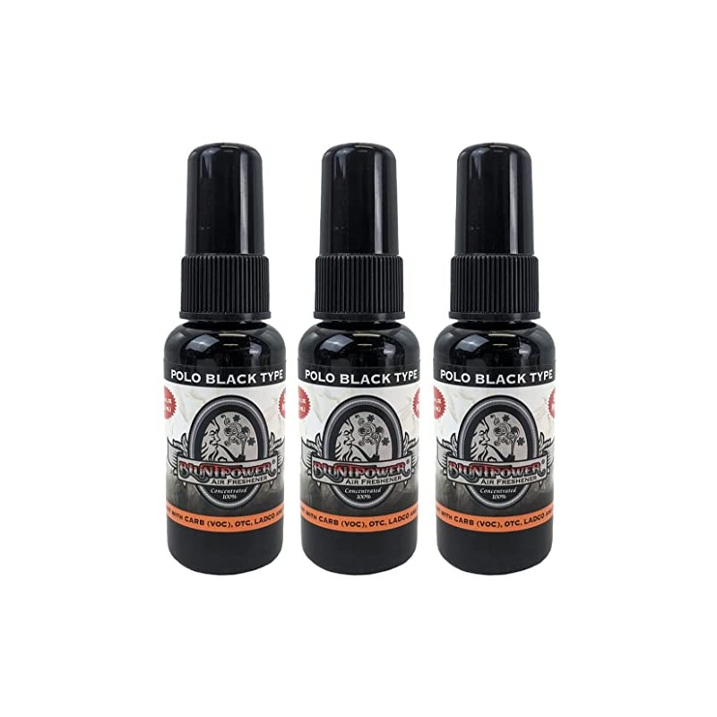 BluntPower 1.5oz High Concentrated Air Freshener, 3 Packs (Polo Black