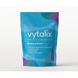 Vytalix Creatine Gummies 5000mg – Blueberry Flavour | Creatine Monohydrate Chewable Supplement for Muscle Growth, Strength & Brain Function | Sugar-Free Gym Recovery Gummies (60 Count)