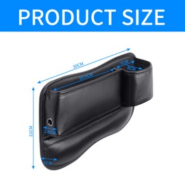 Car Seat Gap Filler Car Seat Gap Car Organiser Storage Box for Car Seats, 30 x 3 x 20 cm Universal Car Seat Organiser for Car Prevents Items from Falling, Black
