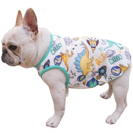 CHEERTAILS Cooling Dog Shirts French Bulldog Clothes, Designer Dog Shirts for Small Medium Dogs and Cats Male Female, Planet Pattern Summer Dog Clothes Vest for Frenchie Dogs Chihuahua Shorthairs