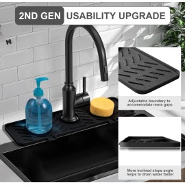 Meiliweser Silicone Faucet Drain Pad Drip Catcher Tray Kitchen Sink Splash Guard Slip Mat