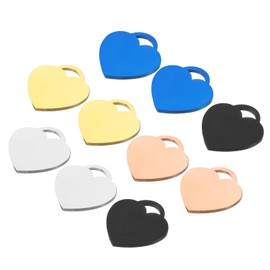 MECCANIXITY Metal Blank Tags Stamping, 1.42"x1.38" Multicolored Blank Dog Tags DIY Engraving Blank Tags for Pet Dog ID Tags, Pendant Decoration, Craft Tags, Pack of 10