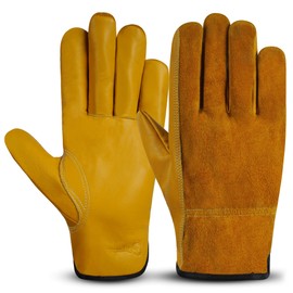 Pure sharp Gardening Gloves for Men and Women - Tough, Thorn Proof, Comfortable Breathable Garden Gloves – Cowhide Leather for Strong Grip & Protection