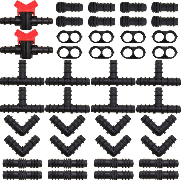 CTRICALVER Irrigation Connection Kit 42 Pieces Set, Watering Hose Connector,