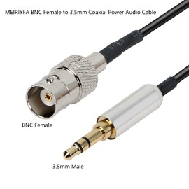 MEIRIYFA BNC to 3.5mm Coaxial Power Audio Cable, BNC Female to 1/8" TRS Stereo Male Plug 1.2Ft