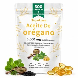 ToyoCare - Aceite de Orégano con Comino Negro, 300 Cápsulas Blandas