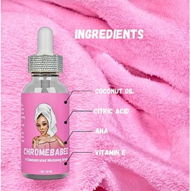 CHROMEBABEE Brightening Serum with Coconut Oil, Vitamin E, and AHA – 1 fl oz