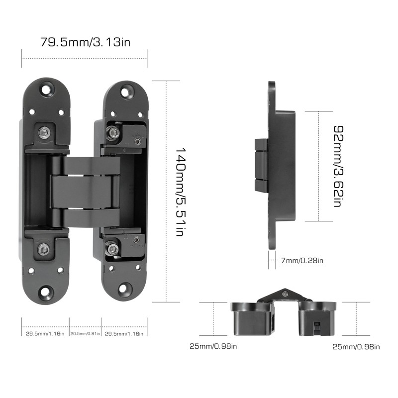 RONESS Concealed Hinge, Invisible Hinge, Hidden Door Hinge, Butt Hinge,