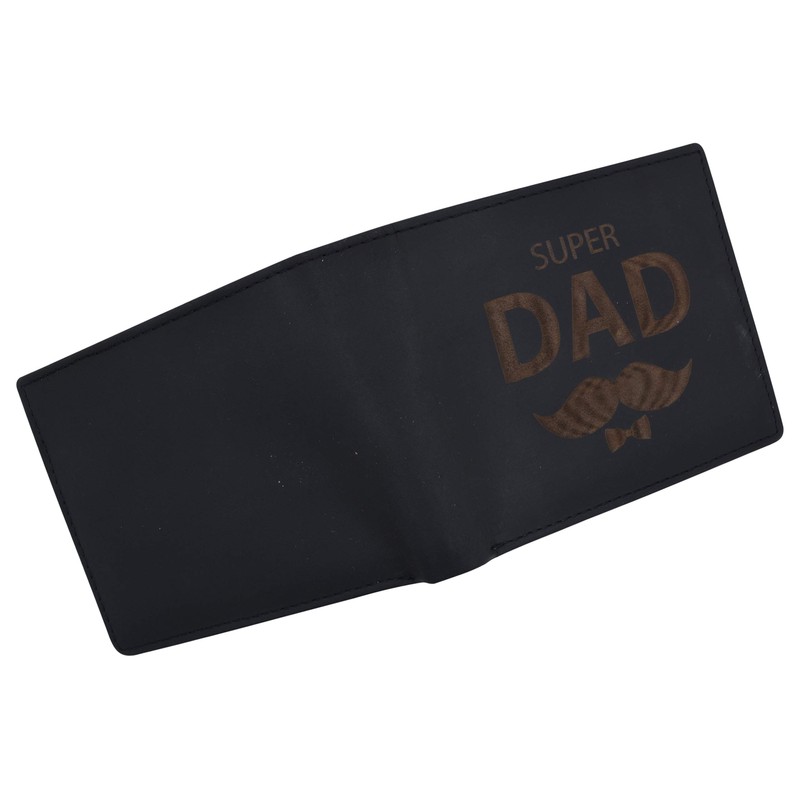 Super Dad Mens RFID Blocking Leather Bifold Wallet Father's Day