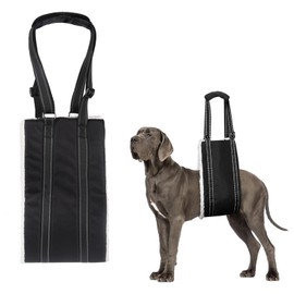 SSuirk Dog Lift Harness for Large Dogs - Adjustable Sling Support for Rear Legs, Ideal for Elderly, Disabled, and Injured Dogs, Hip & ACL Brace Assistance, Comfortable Mobility Aid, Black (Large)