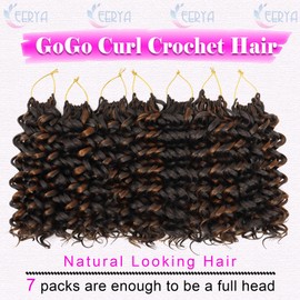 7 Packs GoGo Curl Crochet Hair 10 Inch Short Curly Crochet Hair for Women Water Wave Beach Curl Deep Twist Crochet Braids Synthetic Braiding Hair Extensions (10 Inch, P4/30)