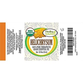 Healing Solutions Healing Solutions Helichrysum Essential Oil, Organic, Undiluted, Pure Helichrysum Oil (0.33 fl oz/10ml) for Skin, Diffuser, & Aromatherapy