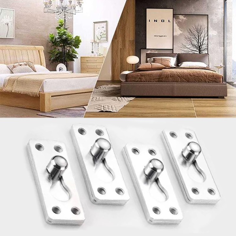ONEBO 4 Sets Bed Frame Connectors, Bed Hook Fasteners, Rail