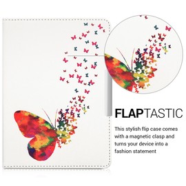 kwmobile Elegant synthetic leather case for the Tolino Vision 1 / 2 / 3 / 4 HD Design butterflies bevy in multicolor dark pink white