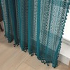 WAZZIO Teal Curtains for Bedroom Curtains Cotton Crochet Lace Curtains