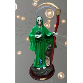16" Green Santa Muerte Statue Holy Death Grim Reaper