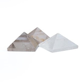 MINERALIST Collection Clear Quartz Pyramids - Set of 4 - Natural Raw Healing Crystals, High Energy Crystal for Decoration, Reiki, Yoga, Meditation, Chakra, Thoughful Gift for Valentine's Day