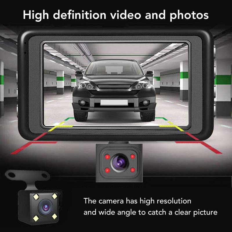 3 Channel Dash Cam 3 Lens Front Inside Rear 1080P