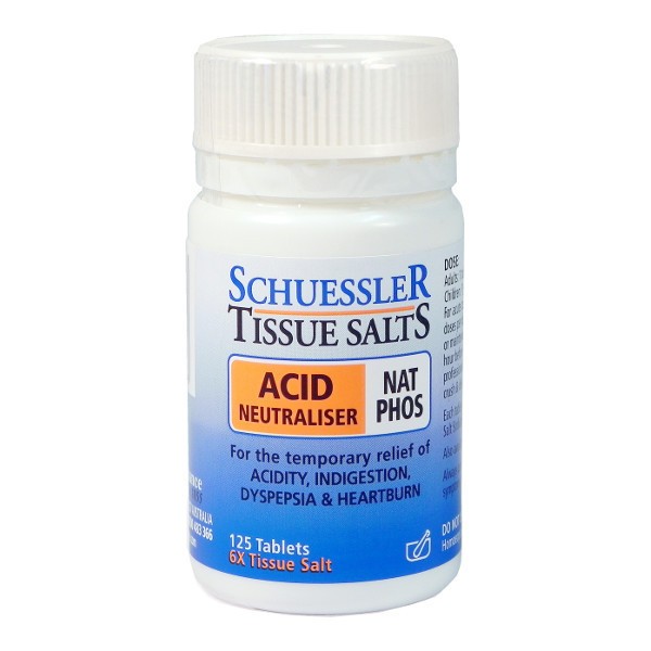 Schuessler Tissue Salts NAT PHOS - Acid Neutraliser Tablets - 125 tablets