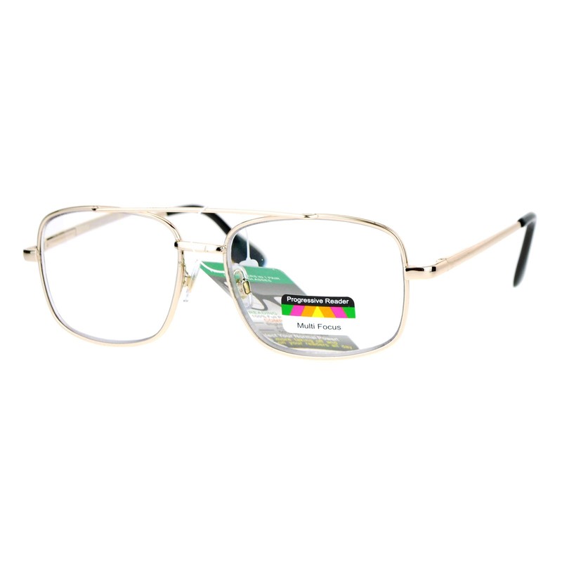 SA106 Rectangular Metal Frame Multi 3 Focus Progressive Reading Glasses