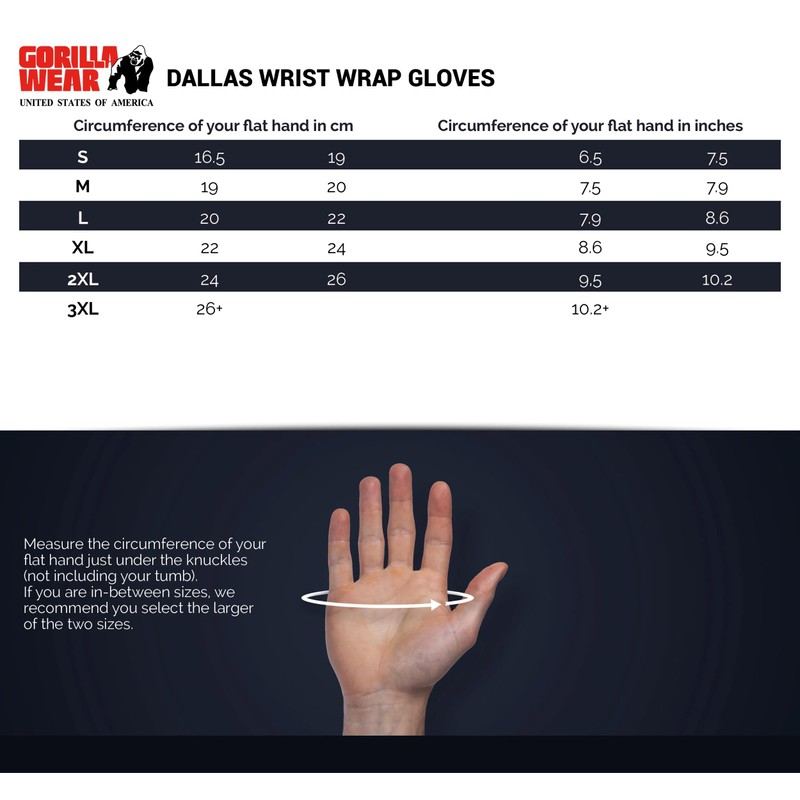Gorilla Wear Dallas Wrist Wrap Gloves – Black - X-Large