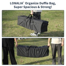 LONALIA 46 Inch Large Duffle Bag for Travel Camping - 127L Extra Large Heavy Duty Duffel Bag, Sport Equipment Storage Bag with 2 Sides Handles-Black