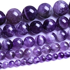 Star Loong Amethyst Round 0.5 inch (12 mm), 1 Row (Approx. 15.4 inches (39 cm), Natural Stone, Power Stone Beads (0.5 inch (12 mm)