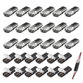 30pcs 2-Pin Cable Connector Plug, 18-22 AWG Wire Quick Splice Connector Cable Crimp Connector H Tap Cable Connector Car Connector Teckable Cable Connector for Car Truck Kayak Boats