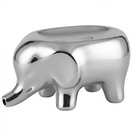 Queen-b Soap Dish Drainer Elephant Shape Soap Stand Ceramic Stylish Bathroom Bathroom Sponge Tray Silver