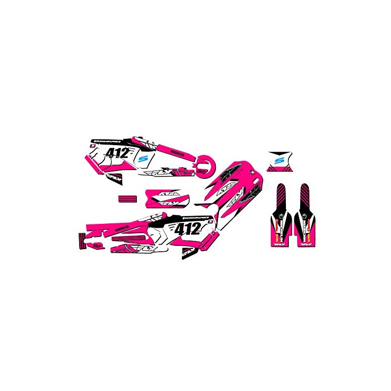 16eDRIVE Fly Racing Pink Senge Graphics Kit Compatible with Stacyc