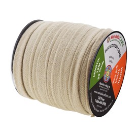 Mandala Crafts Beige Flat Drawstring Replacement, 3/8 Inch 20 YDs Beige Soft Drawstring Cotton Draw Cord Hoodie Sweatpants Drawcord Replacement