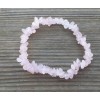 NATURAL ROSE QUARTZ STONE GEMSTONE STRETCHY CHIP BRACELET