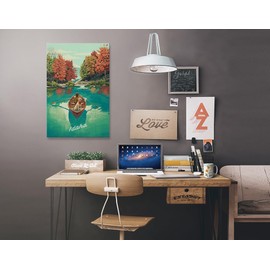 Lantern Press Idaho, Get Outside Series, Quiet Explorer, Boating, Fall Colors, (12x18 Wrapped Canvas, Wall Decor, Artwork)