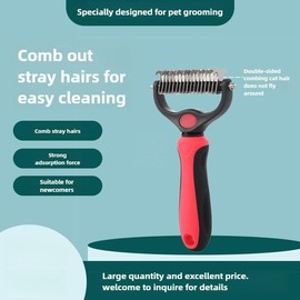 Pet Comb Ultimate Dog Grooming Set: Professional Deshedding Brushes for Dogs & Cats – Perfect for Long-Haired Breeds, Flea Removal, & Dematting(Red, For Large and Medium Dogs)