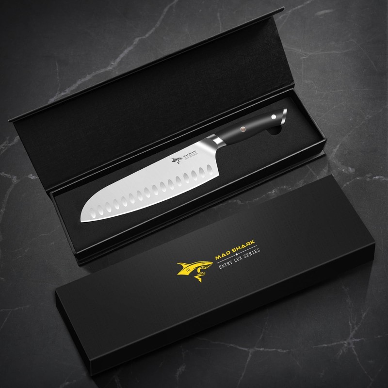 MAD SHARK 8" Santoku Kitchen Knife, Forged German High Carbon