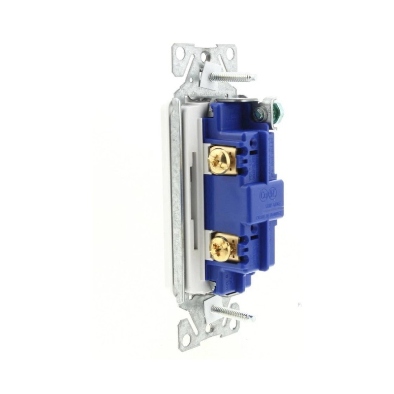 Eaton 7501W 15-Amp Single-Pole Rocker Light Switch, White