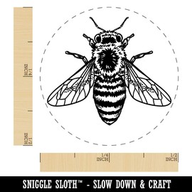 Realistic Fuzzy Honey Bee Rubber Stamp for Stamping Crafting Planners - 1/2 Inch Mini