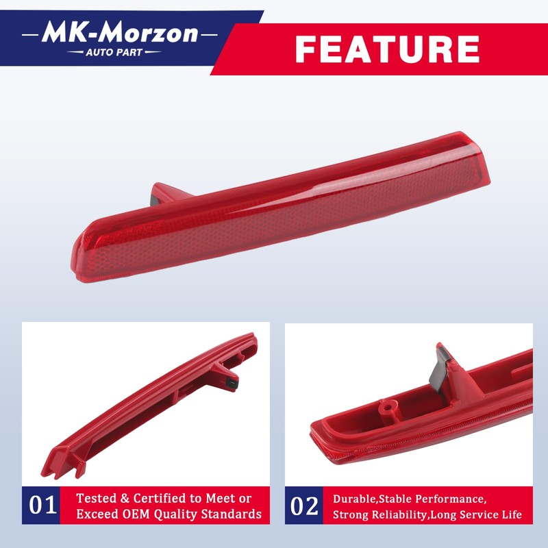 MK-Morzon Left Driver Side Rear Bumper Reflector Trim Lamp Compatible
