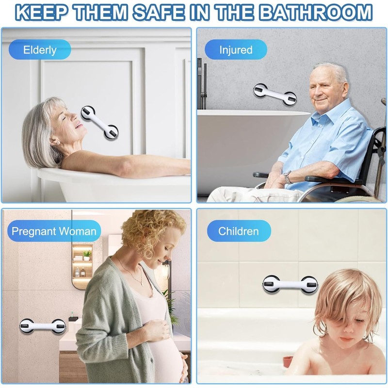 Grab Bars for Bathtubs and Showers, 2 Pack Shower Handle