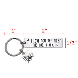 LParkin I Love You The Most The End I Win Love You More Mostest Couples Keychain Friendship Keychain Cute Boyfriend Girlfriend Birthday Gifts For, I Love You The Most The End I Win, cute;chain