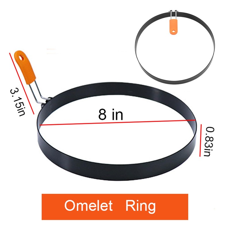 Large 2 Packs 8" Omelette Ring for Griddle,Stainless Steel 8