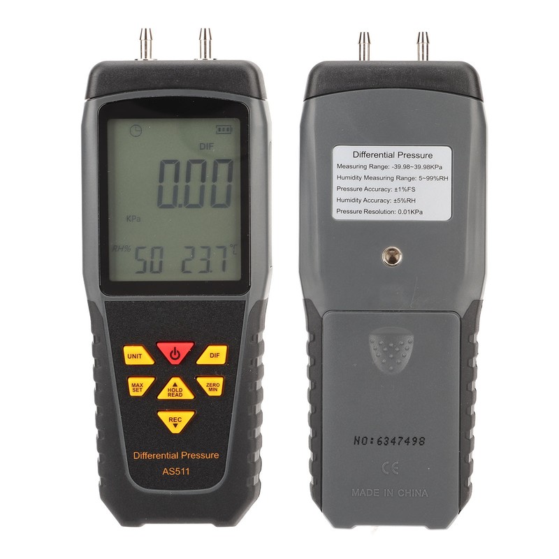 Differential Pressure Tester Meter Digital Sensor Gauge Smart Handheld for