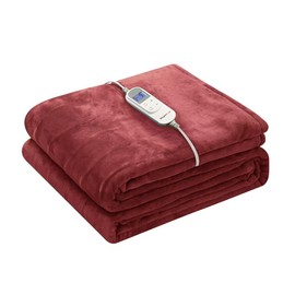 Wapaneus Heated Blanket Electric Full Size 72"x84" with 10 Heating Levels 12 Timer Settings and 8 Hours Auto-Shut Off,Flannel Fast-Heating Electric Blanket,ETL Listed Machine Washable，Red