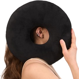 ODOXIA Ear Piercing Pillow for Side Sleepers | Donut Pillow for Ear Piercing | Cushion with Hole for CNH Relief | Adjustable Filling for Comfort | Ring Doughnut Cushion | CNH Solution