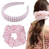 Arvintas 2 Pack Pink Large Hair Ties and Skincare Headbands,