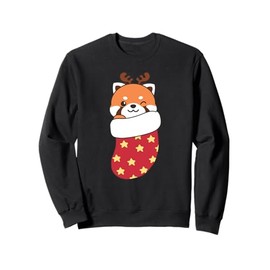 Cute Red Pandas In Christmas Stockings For Christmas Red Sweatshirt