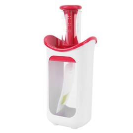 Squeeze Station, Pouch Filling Station Portable Puree Squeezer with Subpackage Bags, Baby Food Feeder Toddler Food Maker for Puree Food (Red)
