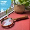 Thorness Elegant Regency Style Wooden Handle Magnifying Glass for Reading,