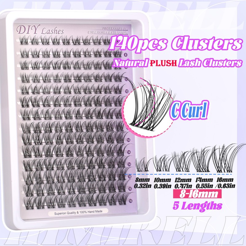 Himirell False Eyelashes DIY Clusters Lashes Individuals Wispy Wet Look
